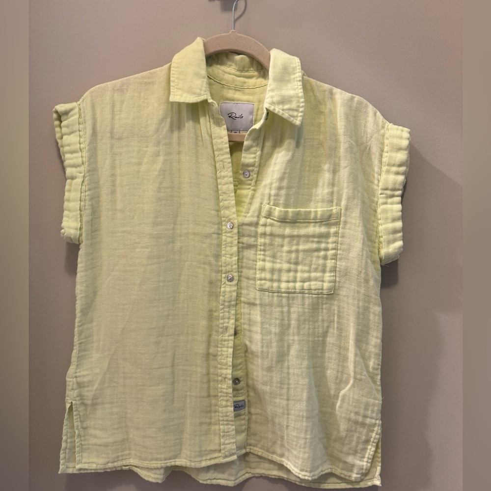 Jamie Crinkled Organic Cotton Shirt - Whitney limón